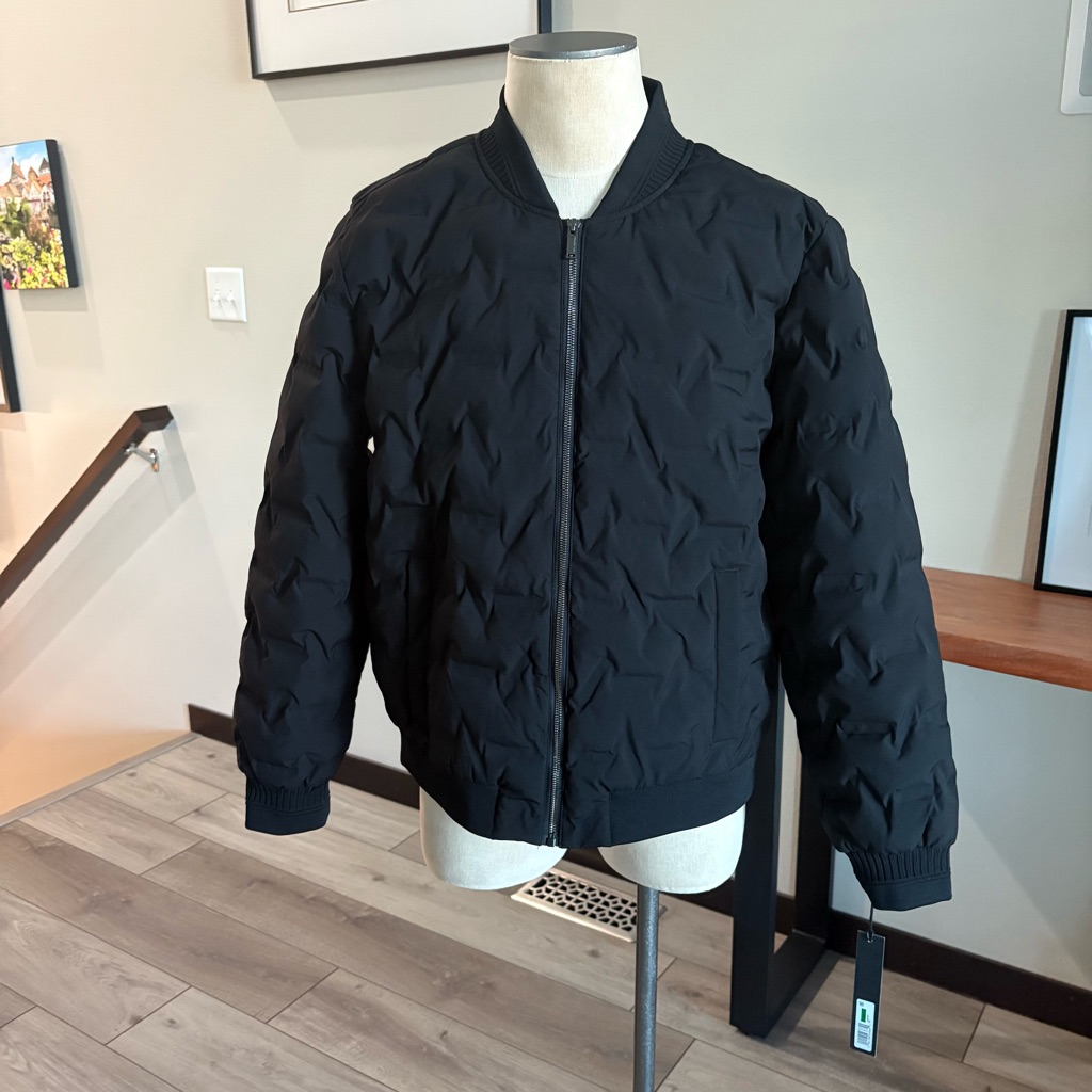 Karl Lagerfeld Black Quilted Bomber Jacket
